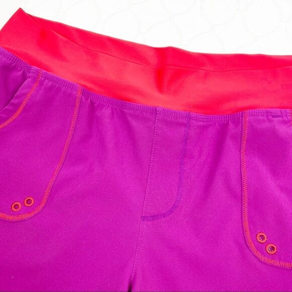 Prana Yoga Athletic Shorts Purple Red L - Picture 6 of 8
